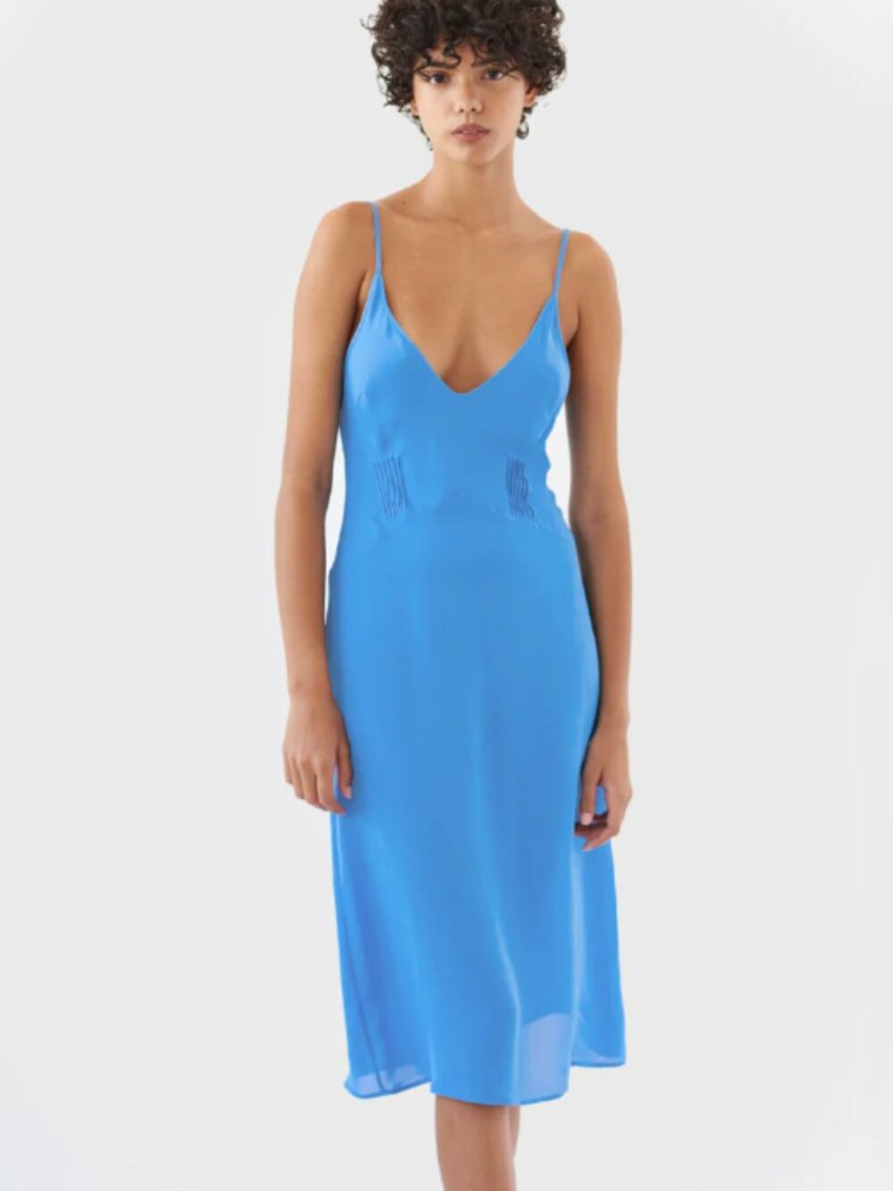 ARAKS blue 100% silk slip dress - Picture 3 of 4